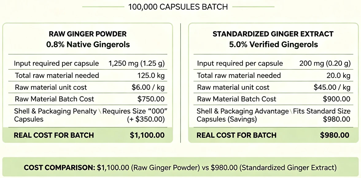 Batch Cost Comparison Ginger Capsules 100000 Batch Batch Cost Comparison Ginger Capsules 100000 Batch